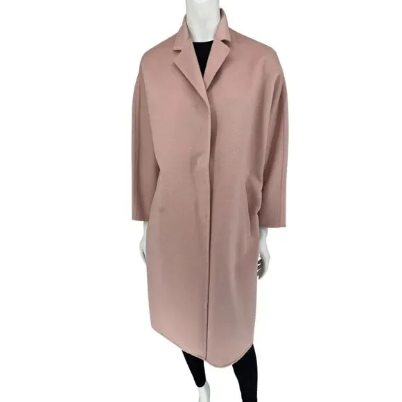Prada Blush Pink Alpaca-Blend Cocoon Coat – Size IT 36